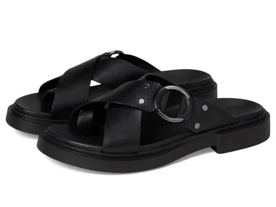 Ecco Seoul Toe Post Ring Ornament Slide Sandals In Black