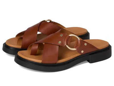 Ecco Seoul Toe Post Ring Ornament Slide Sandals In Orange