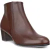 Ecco Shape Low Zip Bootie In Brown