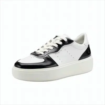 Ecco Sleek Platform Sneakers With Cowhide Upper In Multi