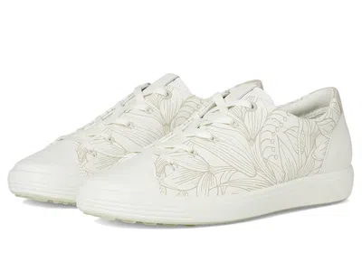 Ecco Soft 7 Floral Sneaker In White