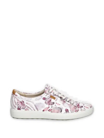 Ecco Soft 7 Floral-print Leather Sneakers In Multi