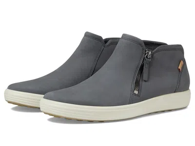 Ecco Soft 7 Low Cut Zip Bootie Women's Shoes Dark Shadow: Eu 41 (us Women's 10-10.5) M In Gray
