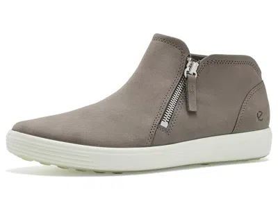 Ecco Soft 7 Low Cut Zip Bootie Women's Shoes Falcon Nubuck/pure Silver: Eu 43 (us Women's 12-12.5) M, Lea