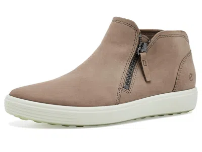 Ecco Soft 7 Low Cut Zip Bootie Women's Shoes Taupe Nubuck/pure White Gold: Eu 36 (us Women's 5-5.5) M, Le