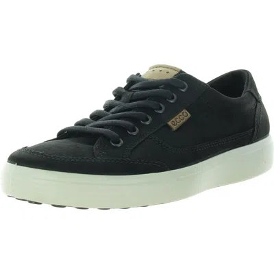 Ecco Soft 7 M Womens Cushioned Footbed Leather Casual And Fashion Sneakers In Black