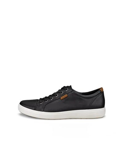 Ecco Soft 7 - Men's Leather Lace-up Sneaker In Black