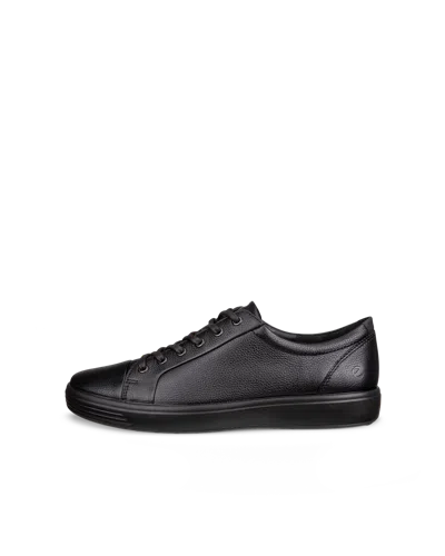 Ecco Soft 7 - Men's Leather Lace-up Sneaker In Black