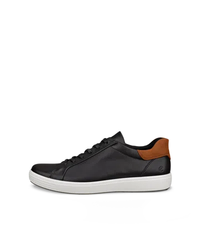 Ecco Soft 7 - Men's Leather Slip-in Sneaker In Black