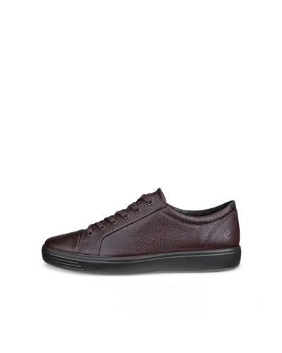 Ecco Soft 7 - Men's Nubuck Lace-up Sneaker In Burgundy