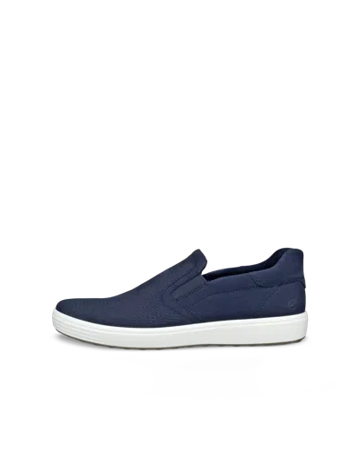 Ecco Soft 7 - Men's Nubuck Slip-in Shoe In Blue