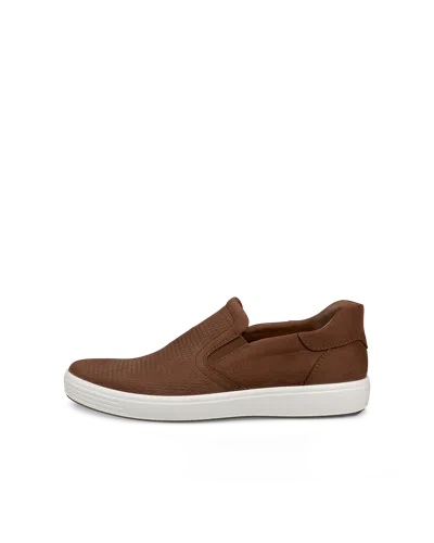 Ecco Soft 7 - Men's Nubuck Slip-in Shoe In Brown