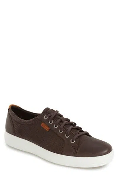 Ecco Soft 7 Perf Sneaker In Brown