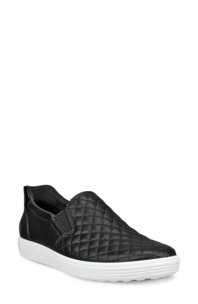 Ecco Soft 7 Slip-on Quilted Sneaker In Black