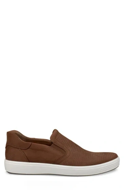 Ecco Soft 7 Slip-on Sneaker In Cocoa Brown