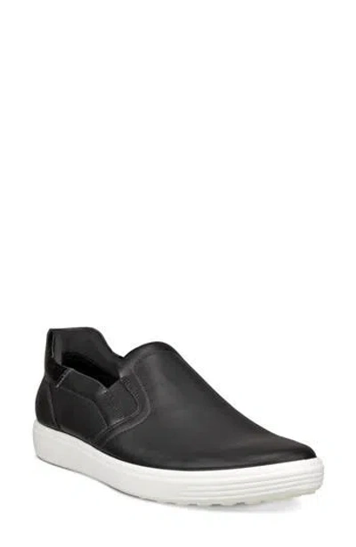 Ecco Soft 7 Slip-on Sneaker In Black/ Patent Black