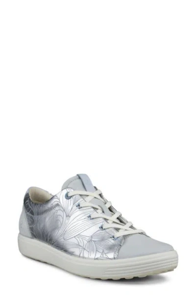 Ecco Soft 7 Sneaker In Pure Silver,concrete