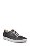 Ecco Soft 7 Sneaker In Silver Metallic Suede