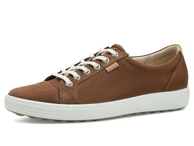 Ecco Soft 7 Sneaker Women's Lace Up Casual Shoes Camel: Eu 43 (us Women's 12-12.5) M, Leather In Brown