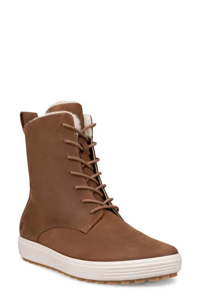 Ecco Soft 7 Tred High Cut Leather Boot In Camel