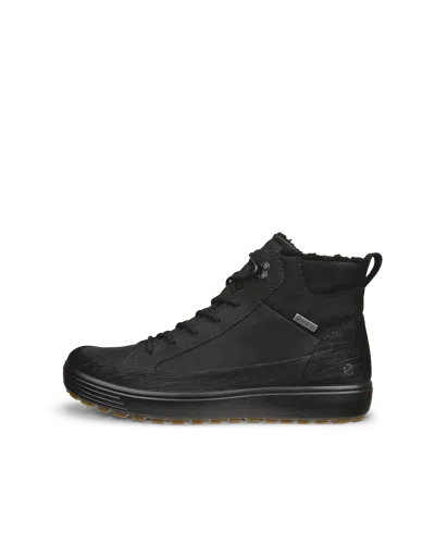 Ecco Soft 7 Tred - Men's Leather Gore-tex High-top Boot In Black