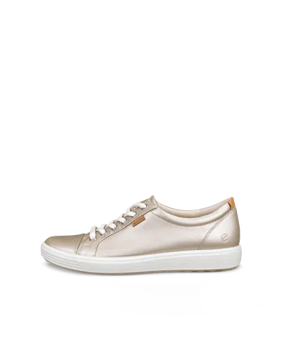 Ecco Soft 7 - Women's Leather Lace-up Sneaker In Gold