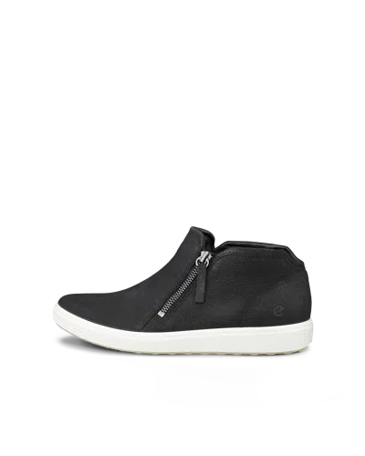 Ecco Soft 7 - Women's Nubuck Zip Bootie In Black