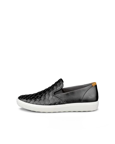 Ecco Soft 7 - Women's Woven Leather Slip-on In Metallics