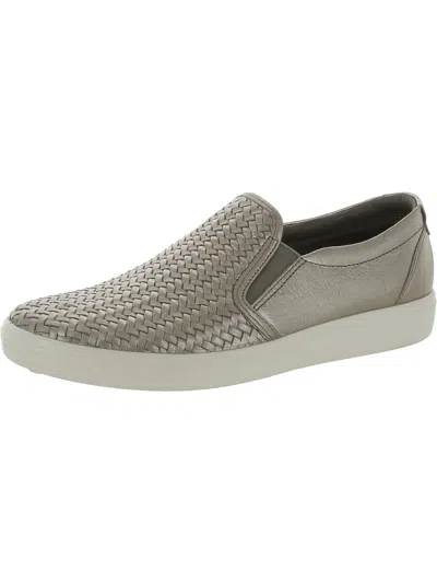 Ecco Soft 7 Woven Womens Leather Arch Support Skate Shoes In Grey