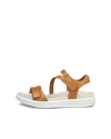 Ecco Soft Three Strap Sandal In Brown