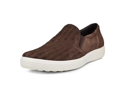 Ecco Soft Seven Woven Slip-on Men's Slip On Shoes Mocha: Eu 41 (us Men's 7-7.5) M In Brown