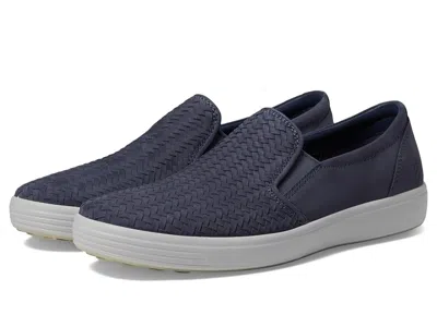 Ecco Soft Seven Woven Slip-on Men's Slip On Shoes Ombre: Eu 41 (us Men's 7-7.5) M In Blue