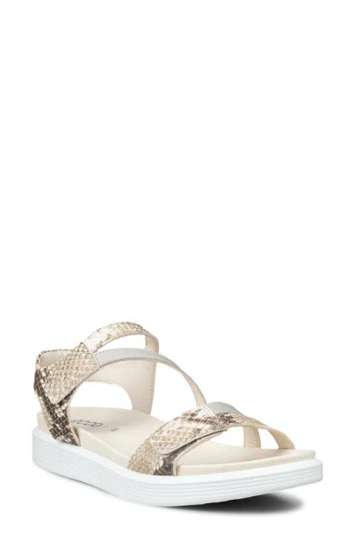 Ecco Soft Three Strap Sandal In White