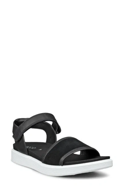 Ecco Soft Two Strap Sandal In Black