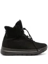 Ecco Solice Drawstring Suede Boots In Black