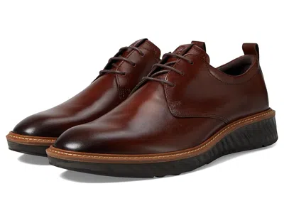 Ecco St1 Hybrid Plain Toe Tie In Brown