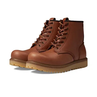 Ecco Staker 217624-01060 Boots Men's Brown Leather Round Toe Ankle Htat229