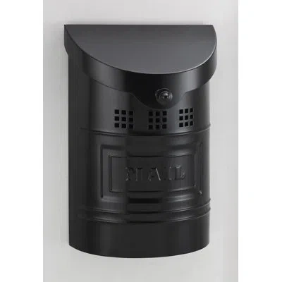 Ecco Steel Wall Mounted Mailbox In Satin Black Galvanized Steel