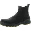 Ecco Track 25 Mens Mixed Media Leather Chelsea Boots In Black