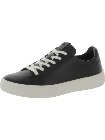 Ecco Tray Womens Leather Low Top Casual And Fashion Sneakers In Black