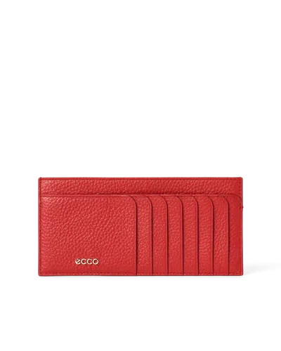 Ecco Wallet - Women's Leather Card Case In Red