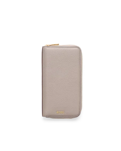 Ecco Wallet Zipped - Large Leather Wallet In Neutral
