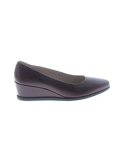 Pre-owned Ecco Wedges In Burgundy