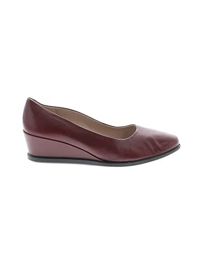 Pre-owned Ecco Wedges In Burgundy