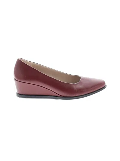 Pre-owned Ecco Wedges In Burgundy