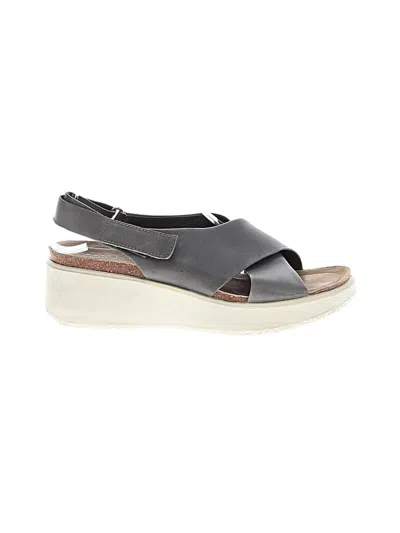 Pre-owned Ecco Wedges In Gray