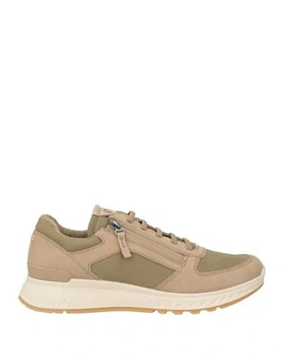 Ecco Woman Sneakers Military Green Size 8 Leather, Textile Fibers In Multi