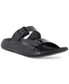 Ecco 2nd Cozmo Buckle Slide Sandal In Black Patent