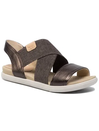 Ecco Women's Damara Elastic X Sandal In Licorice, Powder In Grey