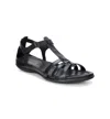 Ecco Flash Womens Leather Flat T-strap Sandals In Black
